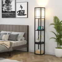 Напольная лампа Costway Terra торшер 3 в 1 черный