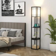 Підлогова лампа Costway Terra торшер 3 в 1 чорний