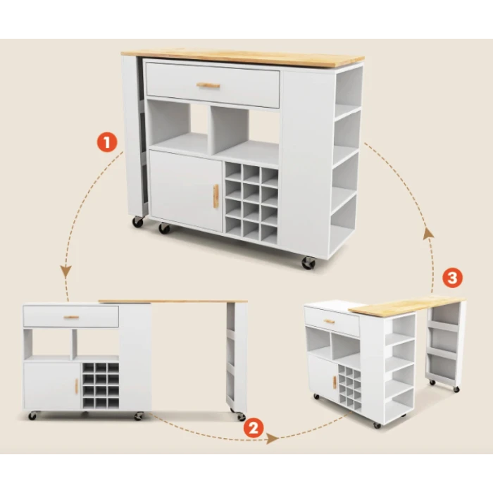 Раскладной столик тумба 2 в 1 Costway Rubber