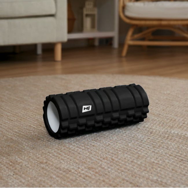 Роллер масажер (валик, ролик) Hop-Sport EVA 33см HS-A033YG чорний