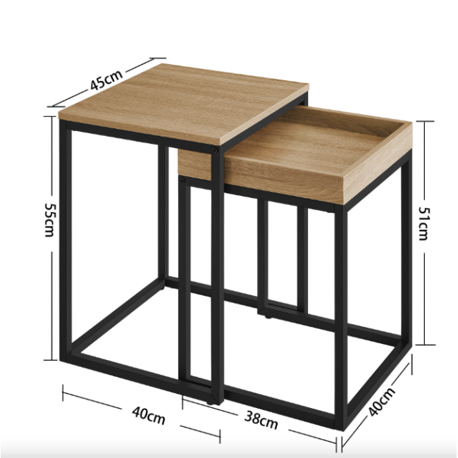 Комплект журнальних столиків Leobert Ascet в стилі Loft 2 шт сонома