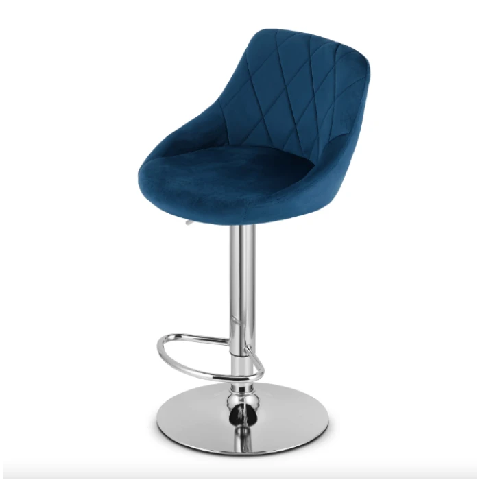 Барний стілець Leobert Kast з спинкою темно-синій