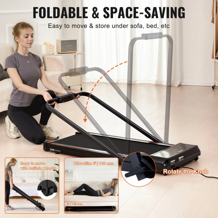 Беговая дорожка электрическая VEVOR Q2F-3, черная