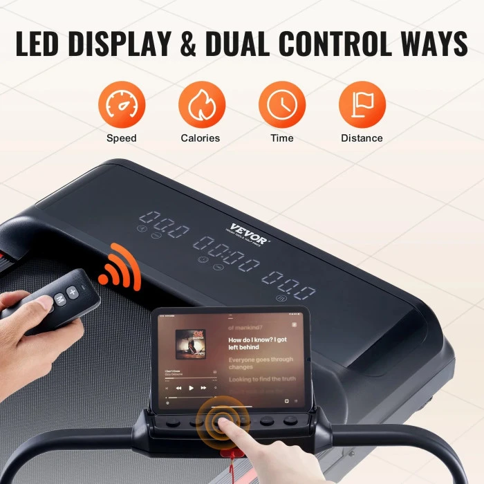 Беговая дорожка электрическая VEVOR Q2F-3, черная