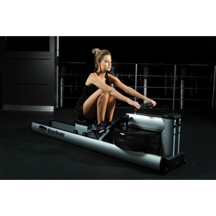 Гребной водный тренажер WaterRower M1 LoRise S4 Aluminum серый