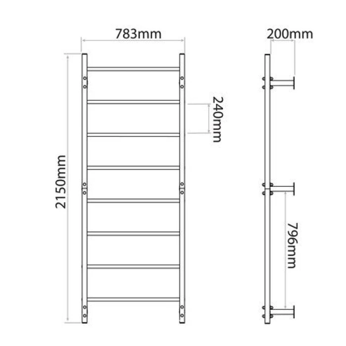 Лестница гимнастическая реабилитационная K-SPORT KSSL095