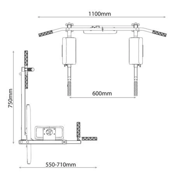 Турник с брусьями настенный для подтягиваний 2в1 K-Sport KSSL081/2