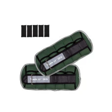 Неопреновые манжеты для упражнений Movit, 2х2 кг, оливково-зеленые.