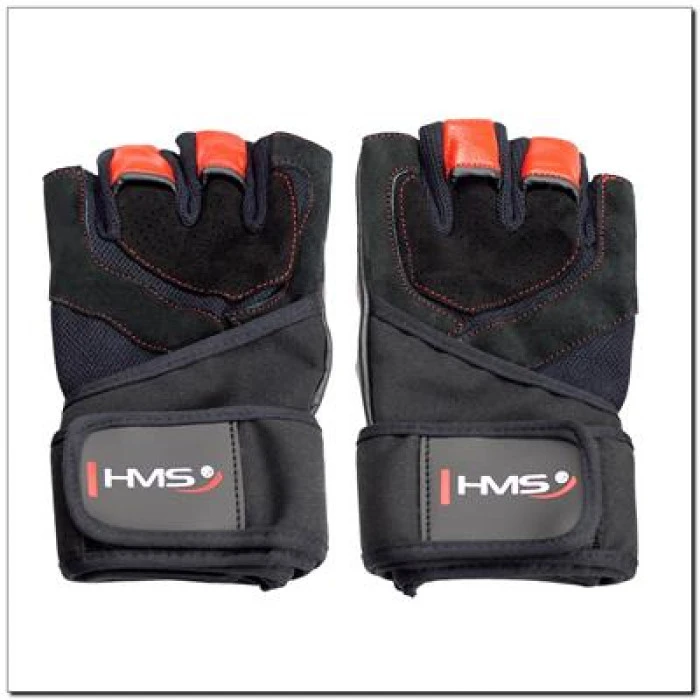 Фитнес-рукавицы мужские RST01 HMS – черно-красные/размер S