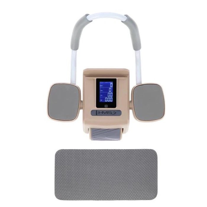 Колесо для тренировки мышц пресса HMS KA08 с LCD дисплеем и зарядкой, коричневое.