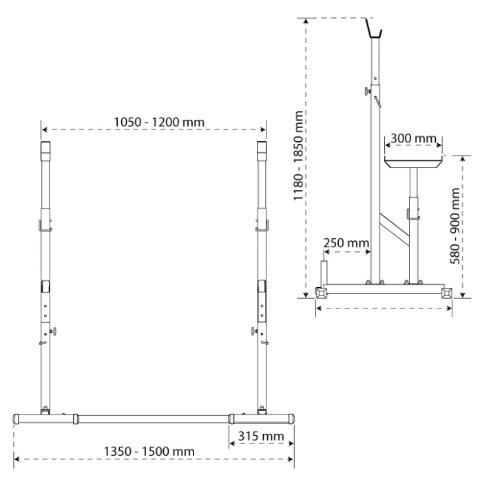 Скамейка многофункциональная K-Sport KSSL069 со стойками