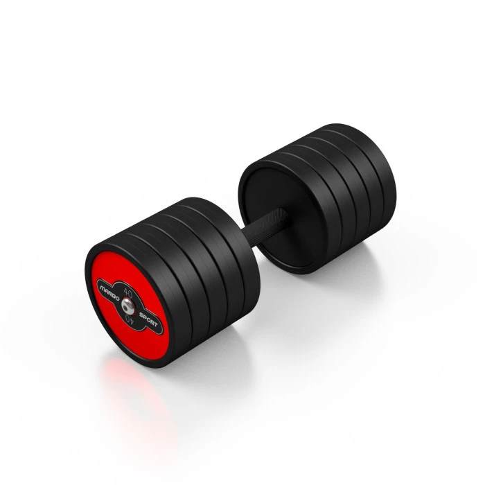 Гантель стальная прорезиненная Marbo Sport 40 кг красная