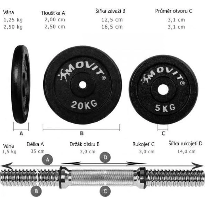 Гантели Movit чугунные 2 х 10 кг.