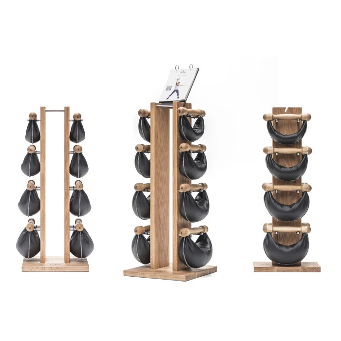 Гантели с подставкой NOHrD SwingBel Tower 2-8 Kg Set Oak Oak Leather