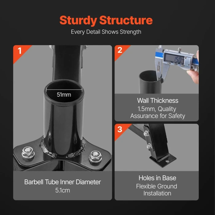 Стойка для штанг VEVOR, черный