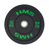 Диск олимпийский HMS HTBR10 10 кг черно-зеленый