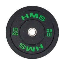 Диск олимпийский HMS HTBR10 10 кг черно-зеленый