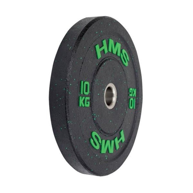 Диск олимпийский HMS HTBR10 10 кг черно-зеленый