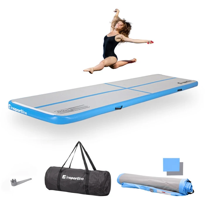 Надувной коврик Airtrack inSPORTline Airstunt 400x100x10 см, белый