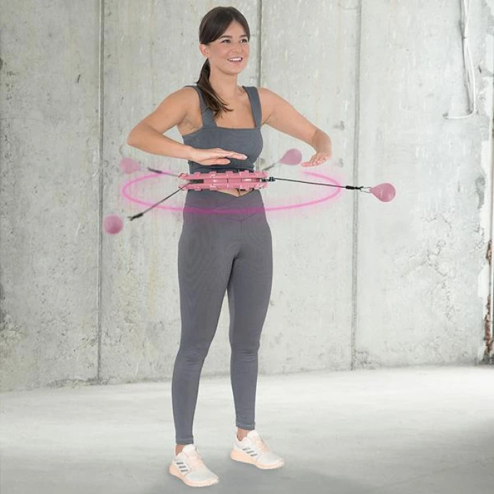 Набір обруч з вагою HMS HHW01 рожевий + пояс HMS BR163 червоний