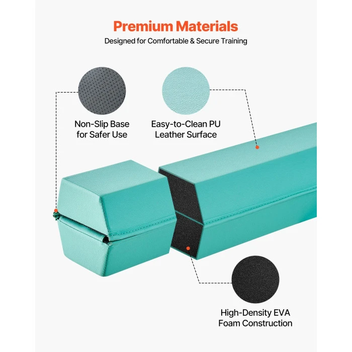 Детская гимнастическая балка VEVOR SWS8EVAPU 2,35 мятно-зеленый.
