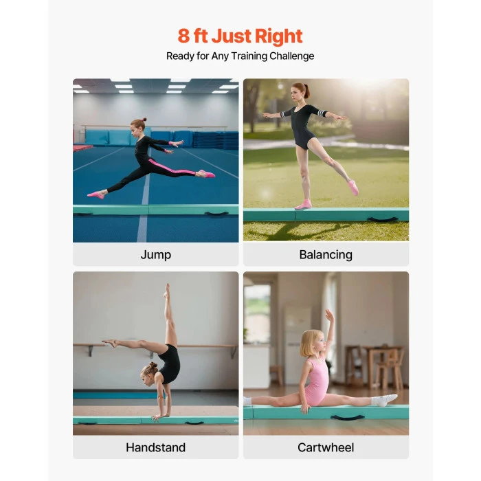 Детская гимнастическая балка VEVOR SWS8EVAPU 2,35 мятно-зеленый.