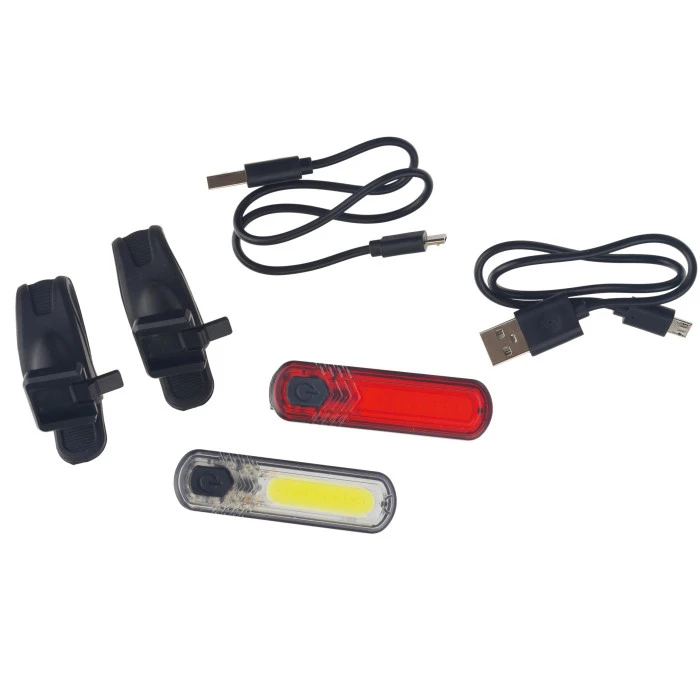 Комплект ламп TWIN PLUS передній 60лм 10 діодів + задній 30лм 10 діодів, USB, JY-6056