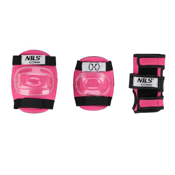 Шлем с протекторами, розовый M NILS EXTREME MR290+H290