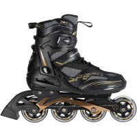 Роликовые коньки NA2150 NILS EXTREME - черно-золотистый/ размер 46