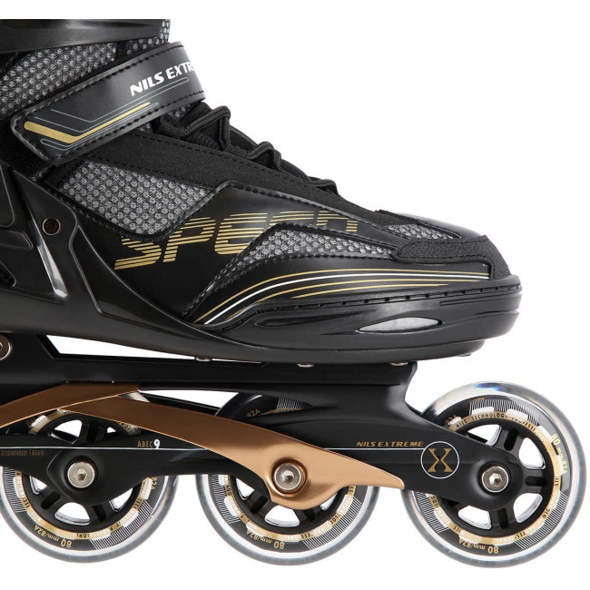 Роликовые коньки NA2150 NILS EXTREME - черно-золотистый/ размер 46