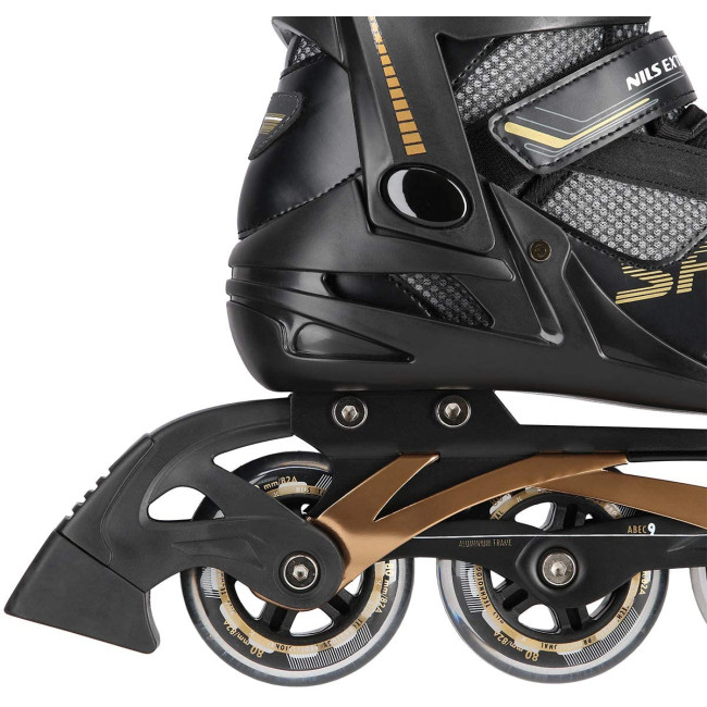 Роликовые коньки NA2150 NILS EXTREME - черно-золотистый/ размер 46