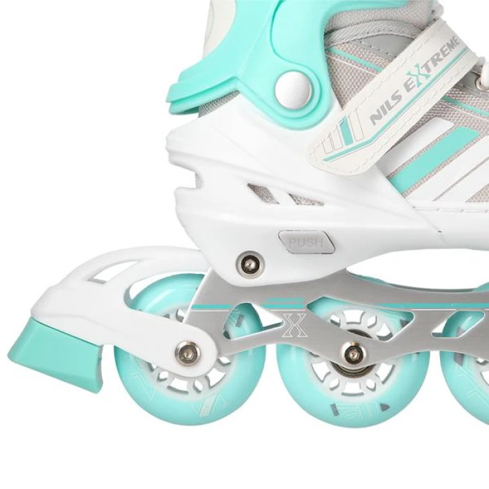 Роликові ковзани 2в1 NILS EXTREME NH18191 розмір M 34-38, біло-блакитні