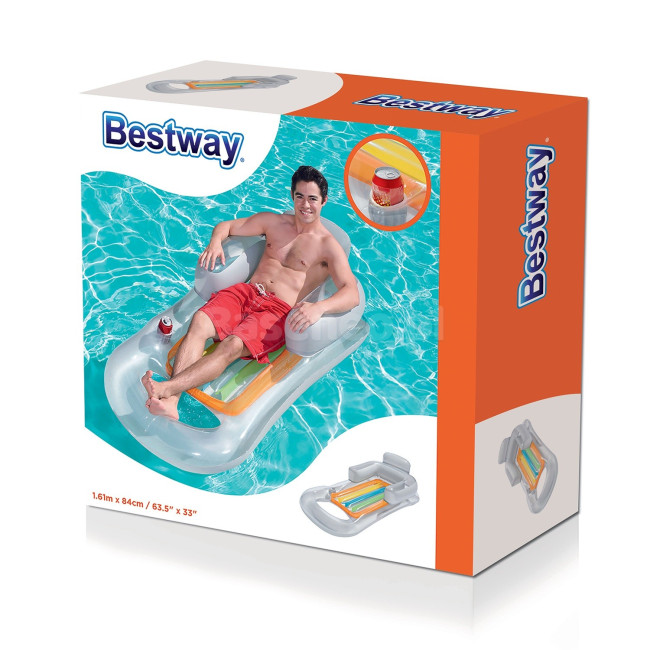 Матрас, надувной шезлонг Bestway 43028 серебристый, 161 x 84 см