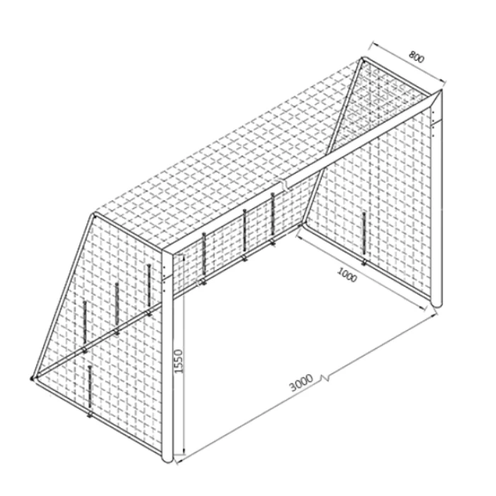Футбольные ворота Yakimasport BR0003 300 x 155 см, белые