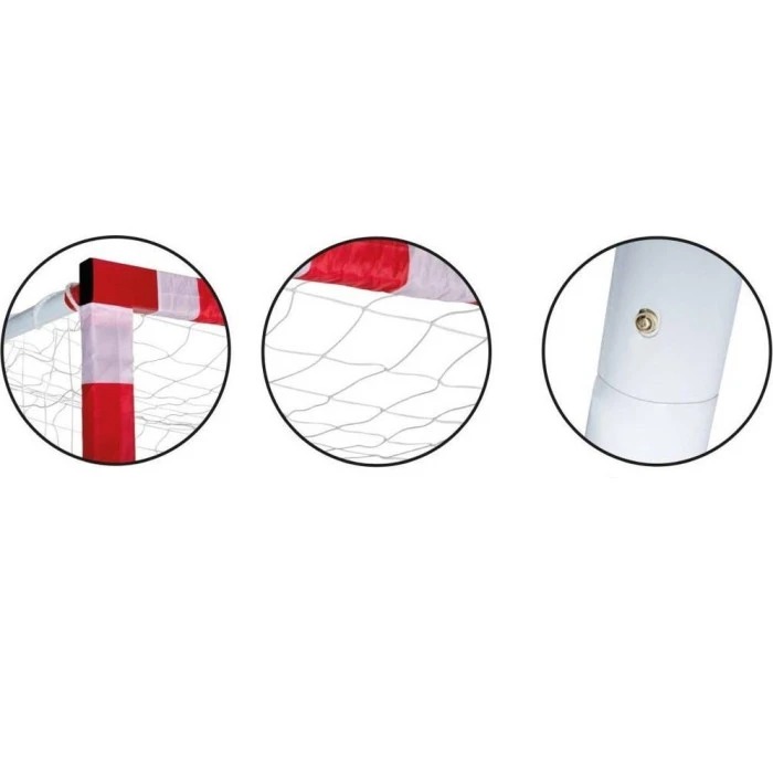 Ворота футбольные Enero 300 x 160 x 90 см, красно-белые.