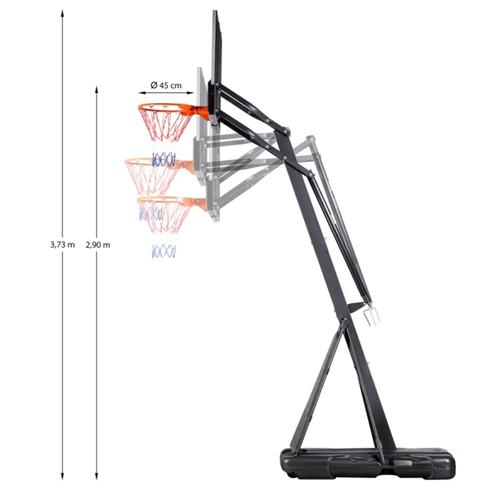 Устойчивая баскетбольная NILS ZDK027 305 см, черно-белая.