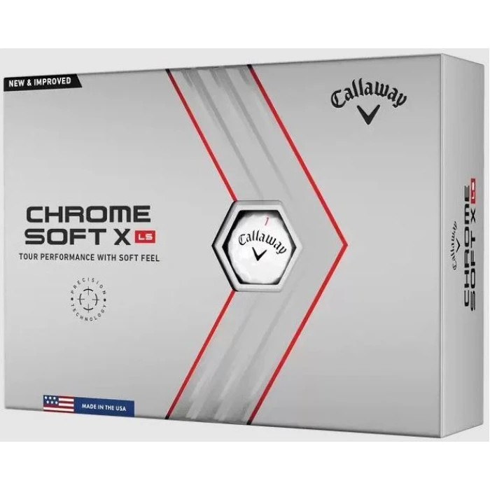 М'ячі для гольфу Callaway Chrome Soft X LS 12 шт, білі