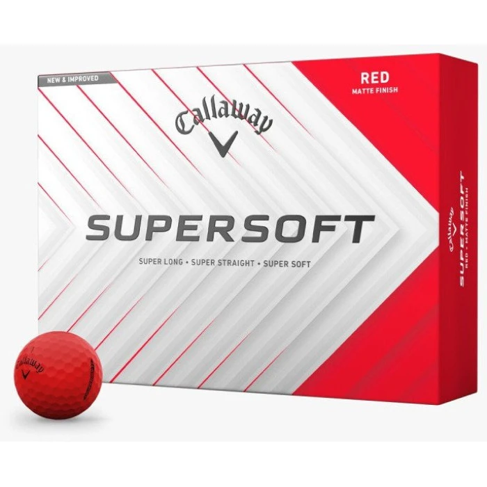 М'ячі для гольфу Callaway Supersoft 12 шт, червоний