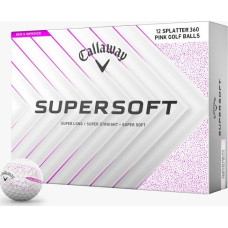Мячи для гольфа Callaway Supersoft Splatter 360, 2025 12, бело-розовые