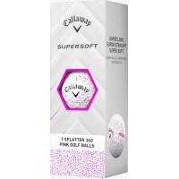 Мячи для гольфа Callaway Supersoft Splatter 360, 2025 12, бело-розовые
