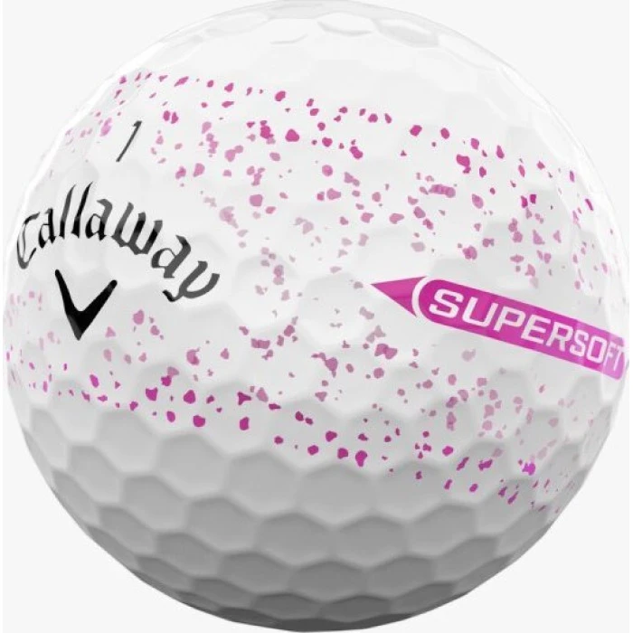 М'ячі для гольфу Callaway Supersoft Splatter 360, 2025 12, біло-рожеві