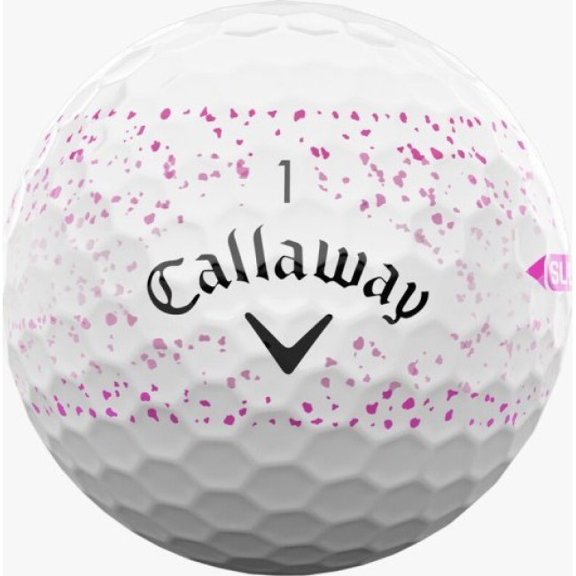 Мячи для гольфа Callaway Supersoft Splatter 360, 2025 12, бело-розовые