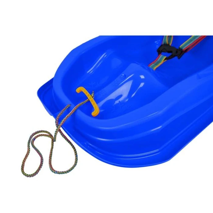 Санки пластиковые с ремнем безопасности STT Bambino с горкой синие