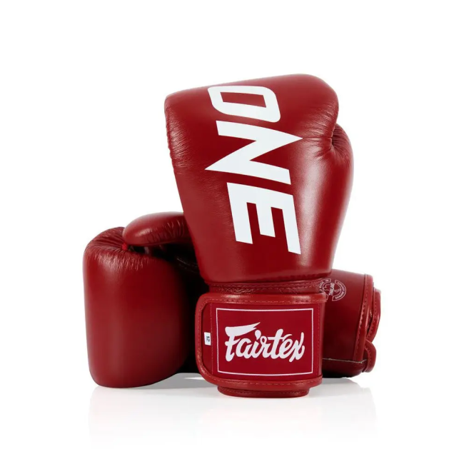 Рукавички боксерські шкіряні з бинтами Fairtex BGV1-ONE 12 унцій, червоні