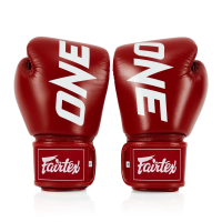 Рукавички боксерські шкіряні з бинтами Fairtex BGV1-ONE 12 унцій, червоні