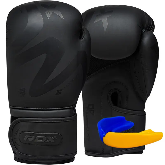 Рукавички боксерські з капою RDX F15 Noir Matte розмір 10 унцій, чорні