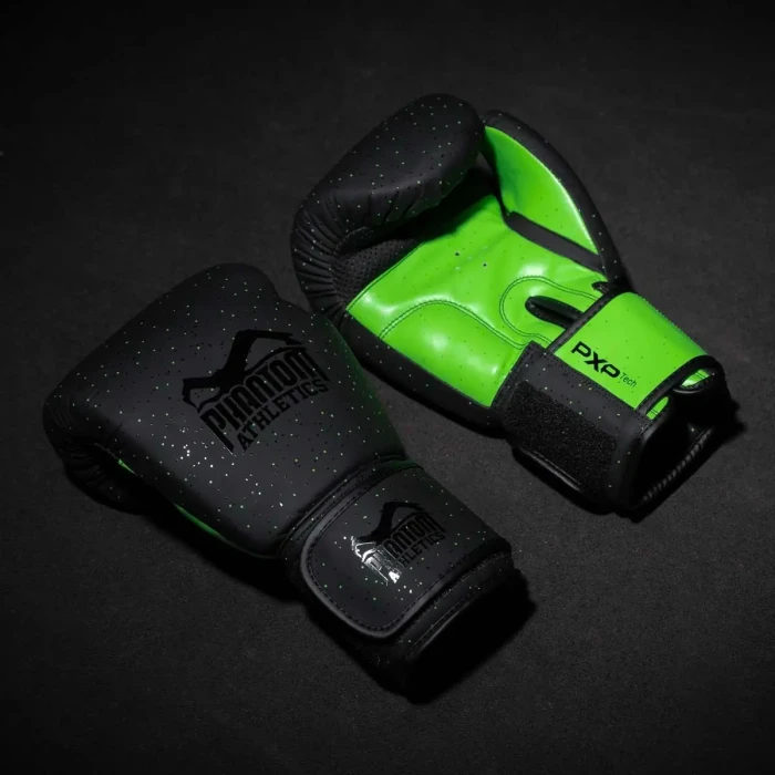 Перчатки боксерские с бинтами Phantom Galaxy размер 10 унций, черно-зеленые