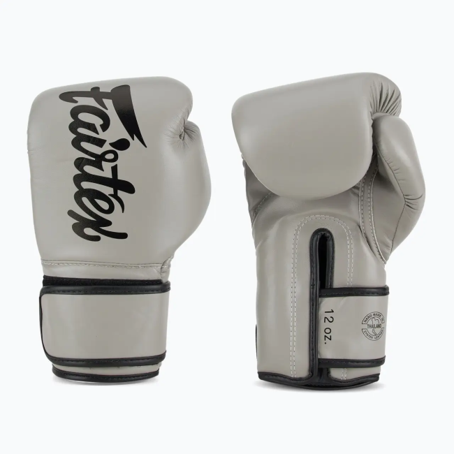 Перчатки боксерские с бинтами Fairtex BGV14 12 унций, серые