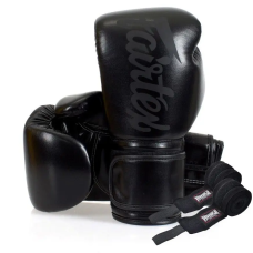 Перчатки боксерские с бинтами Fairtex BGV14SB 16 унций, черные