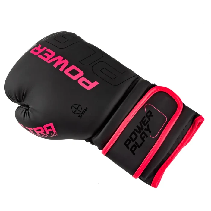 Перчатки боксерские PowerPlay 3024 Ultra Mat размер 8 унций, черно-розовые